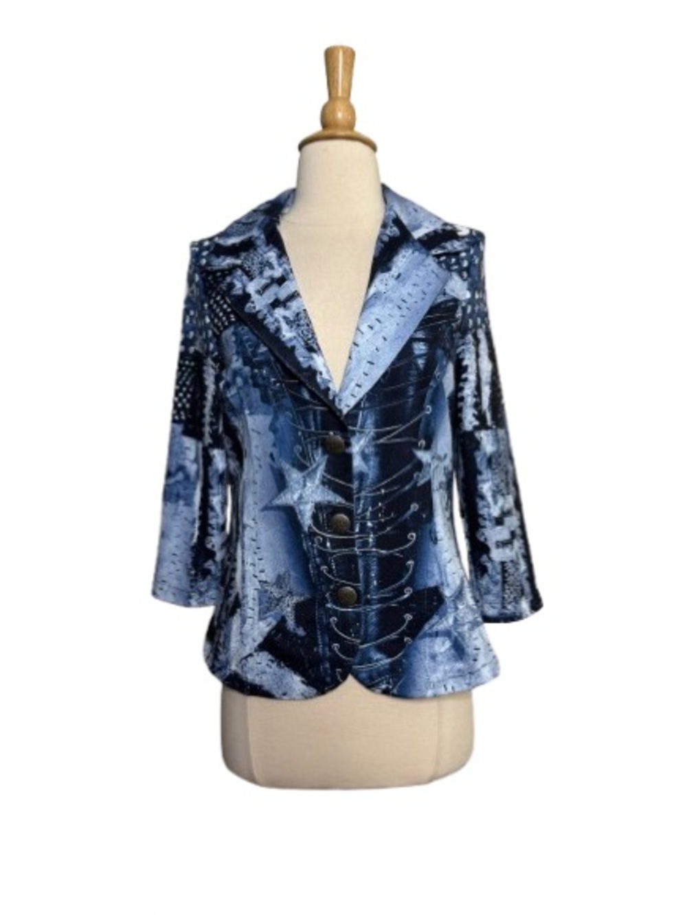 Tricotto Blue Star-Print Blazer